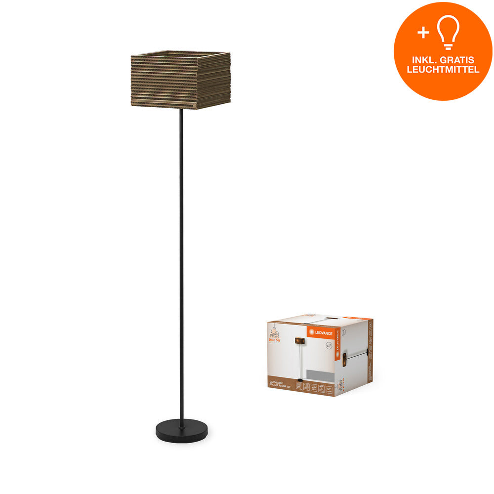 LEDVANCE DECOR Standleuchte Decor Cardboard Square braun, E27, inkl. Leuchtmittel-LEDVANCE Shop