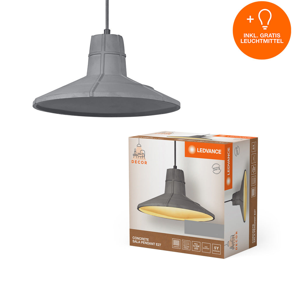 LEDVANCE DECOR Concrete Sala Beton-Leuchte Pendelleuchte, E27, 325 mm, inkl. Leuchtmittel-LEDVANCE Shop