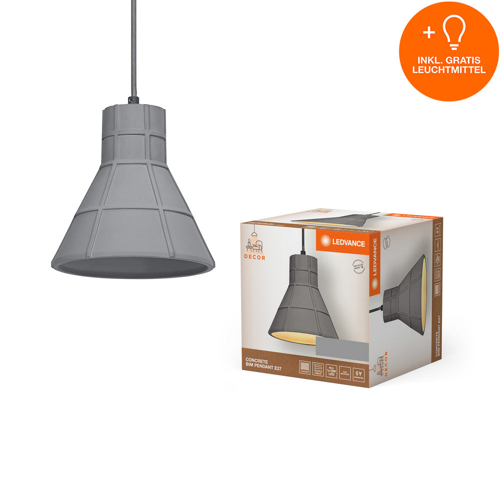 LEDVANCE DECOR Concrete Beton Pendelleuchte, E27, 200 mm, inkl. Leuchtmittel-LEDVANCE Shop