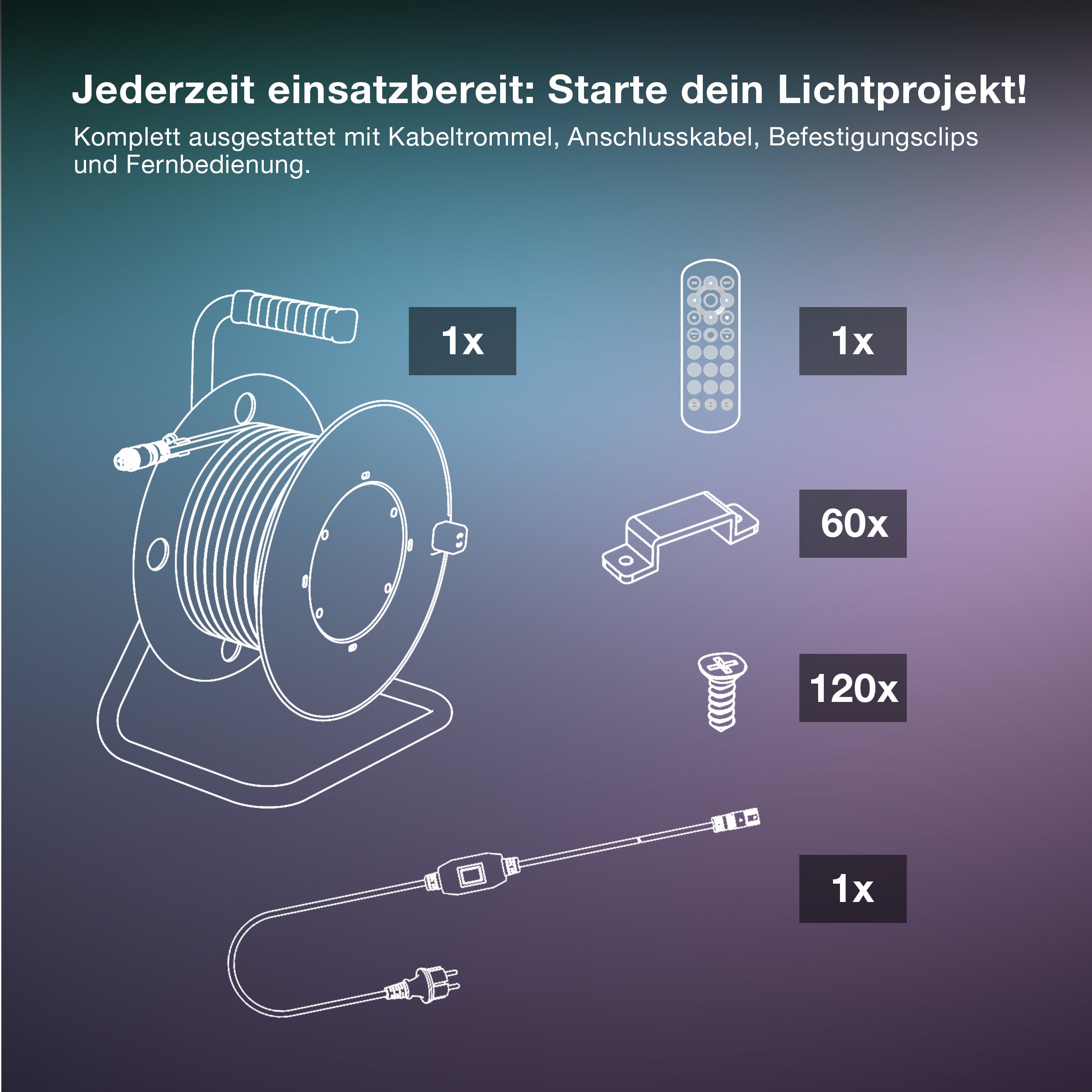 OSRAM OUTDOOR FLEX LED Streifen RGB 20M IP65 Fernbedienung