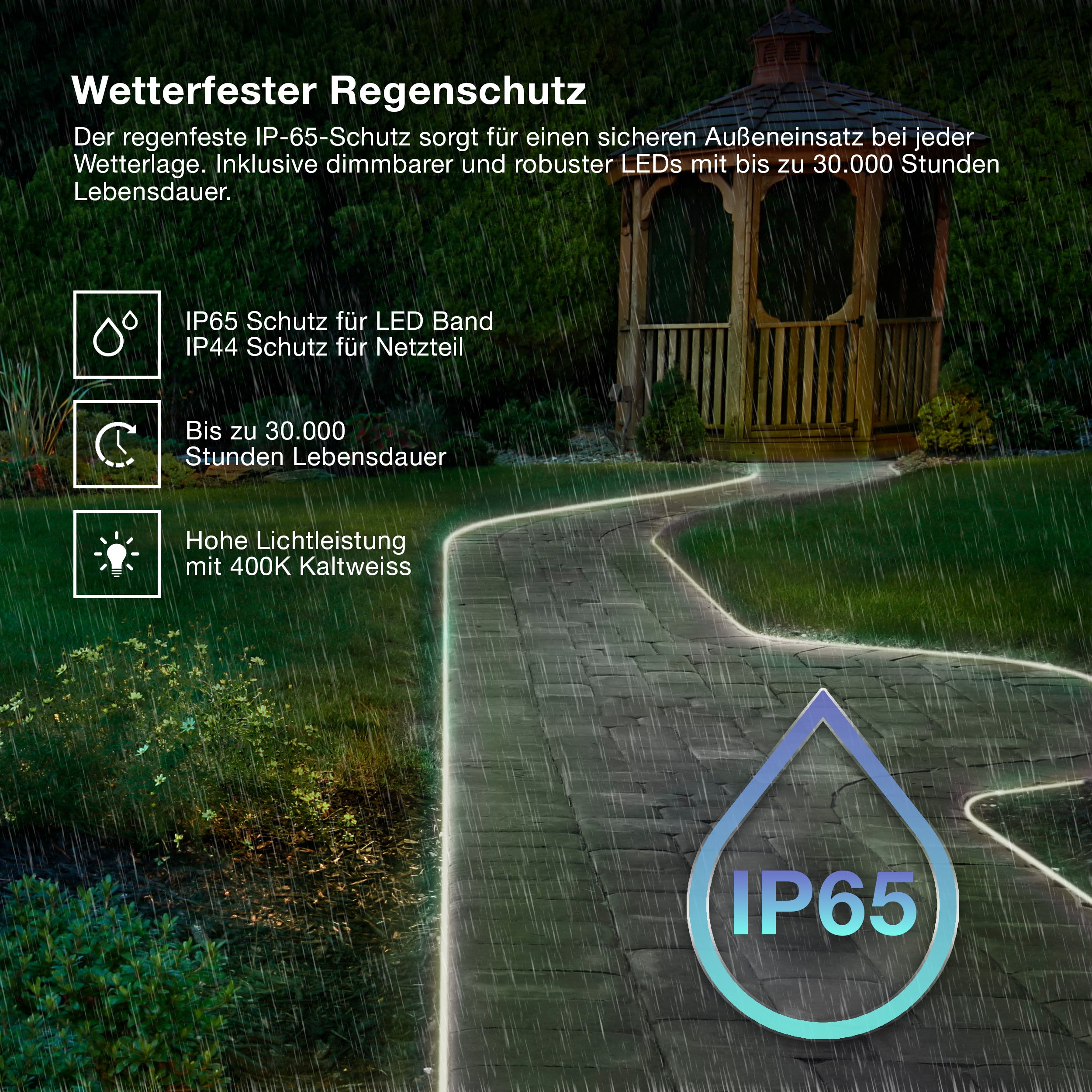 OSRAM OUTDOOR FLEX LED Streifen IP65 Kaltweiß 4000K 10M IP65