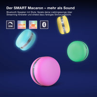 OSRAM Bluetooth SMART+ Macaron Lautsprecher mit Bewegungssteuerung, LED-Licht RGB, Blau