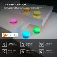 OSRAM Bluetooth SMART+ Macaron Lautsprecher mit Bewegungssteuerung, LED-Licht RGB, Blau