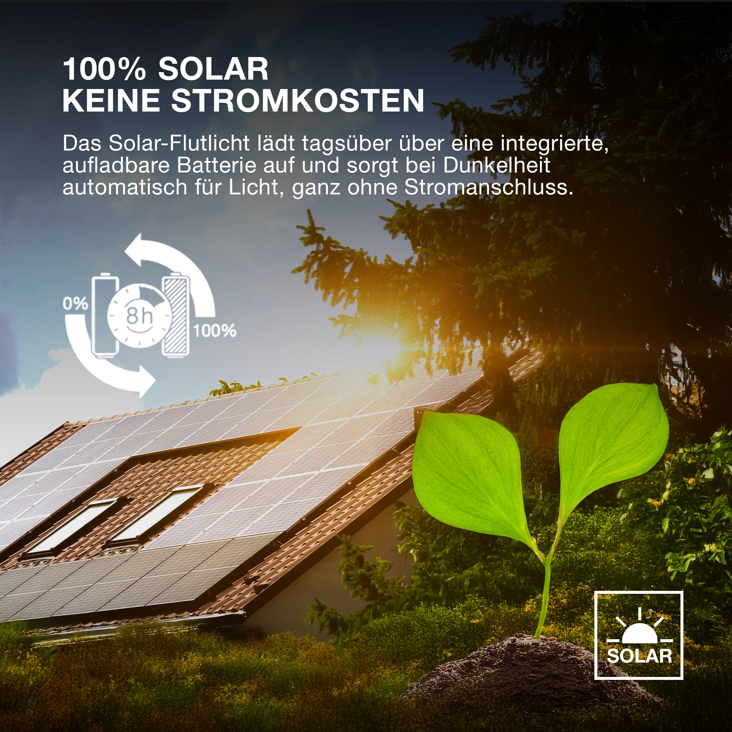 OSRAM ENDURA STYLE SOLAR DOUBLE Strahler mit Sensor 2,90W / 3000K Warmweiß