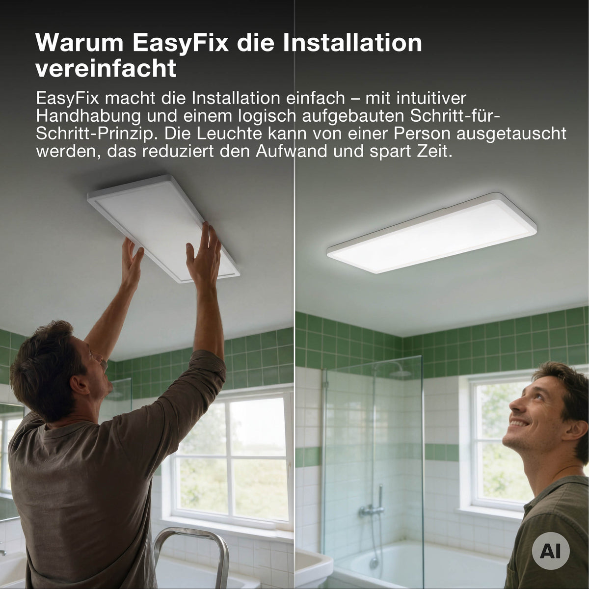 OSRAM Matter SMART+ PLANON SLIM EASYFIX LED Panel Backlight Deckenleuchte 98X20cm RGBTW DIM IP54, schwarz
