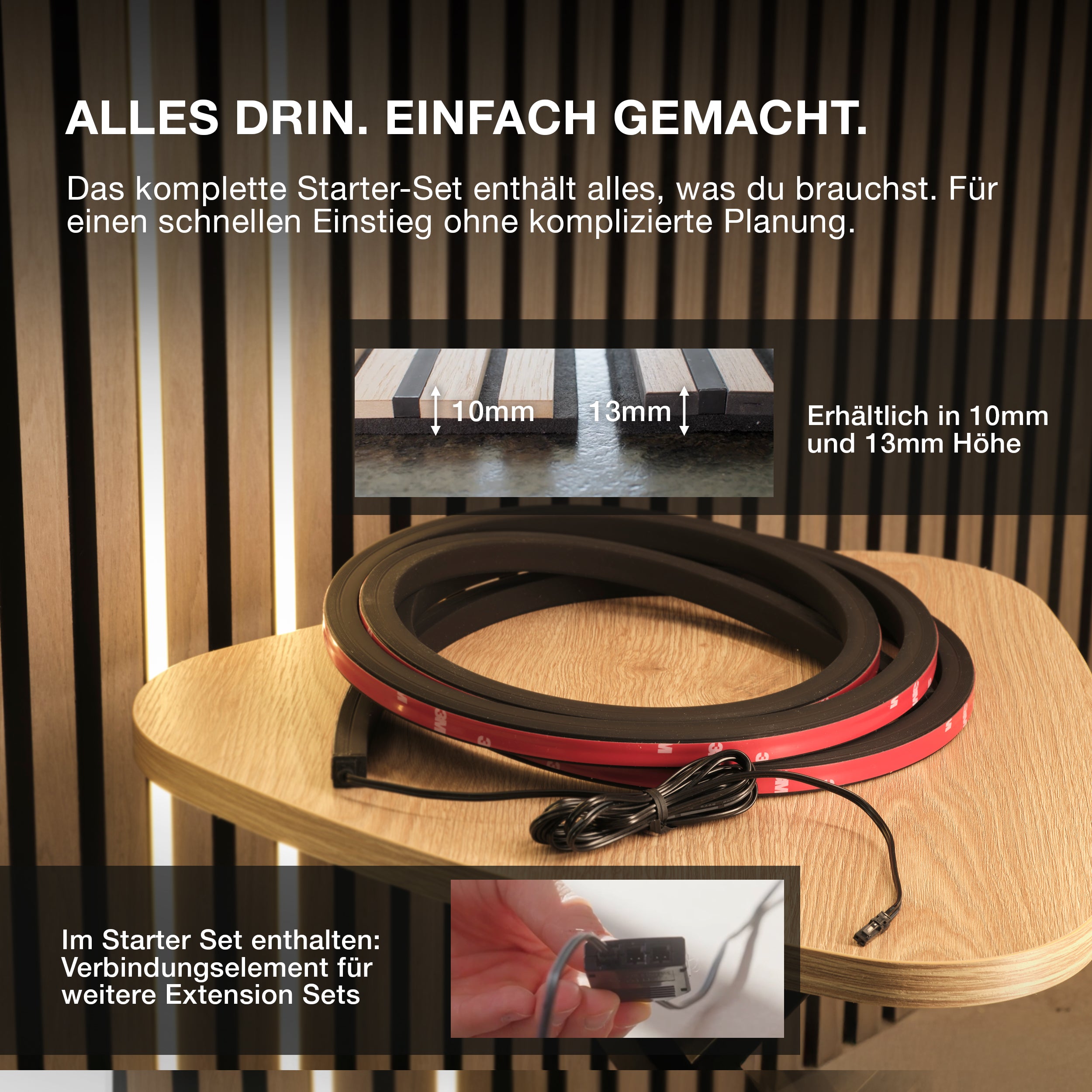 OSRAM Flex Acoustic Schwarz H13 mm 830 Erweiterungsset