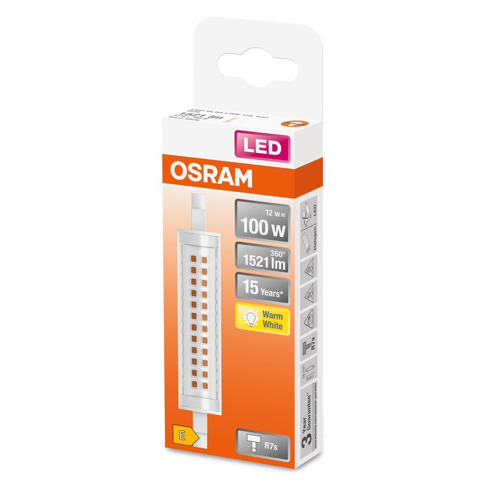 OSRAM LED Lampe LED SLIM LINE R7S 12W 827 Clear R7s, 1521 lm, 2700 K, Warmweiß-LEDVANCE Shop