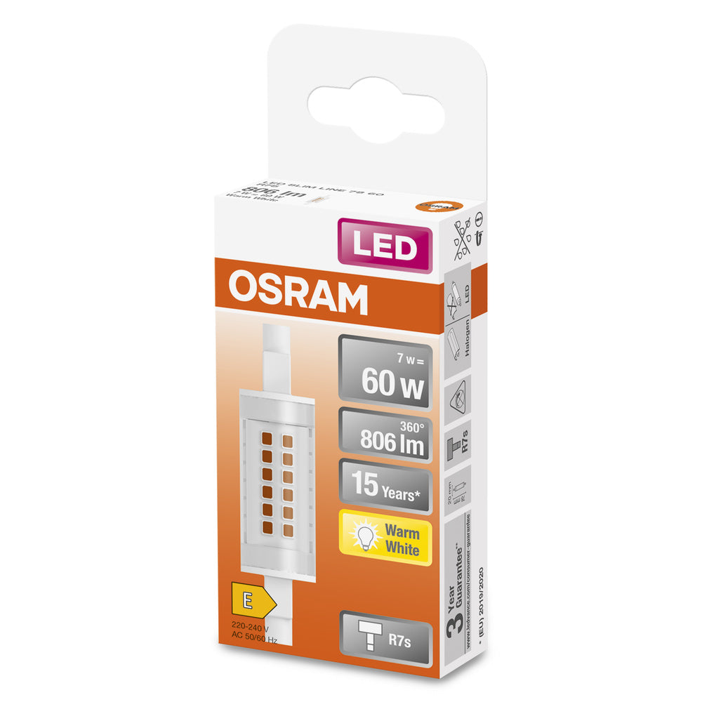 OSRAM LED Lampe LED SLIM LINE R7S 7W 827 Clear R7s, 806 lm, 2700 K, Warmweiß-LEDVANCE Shop