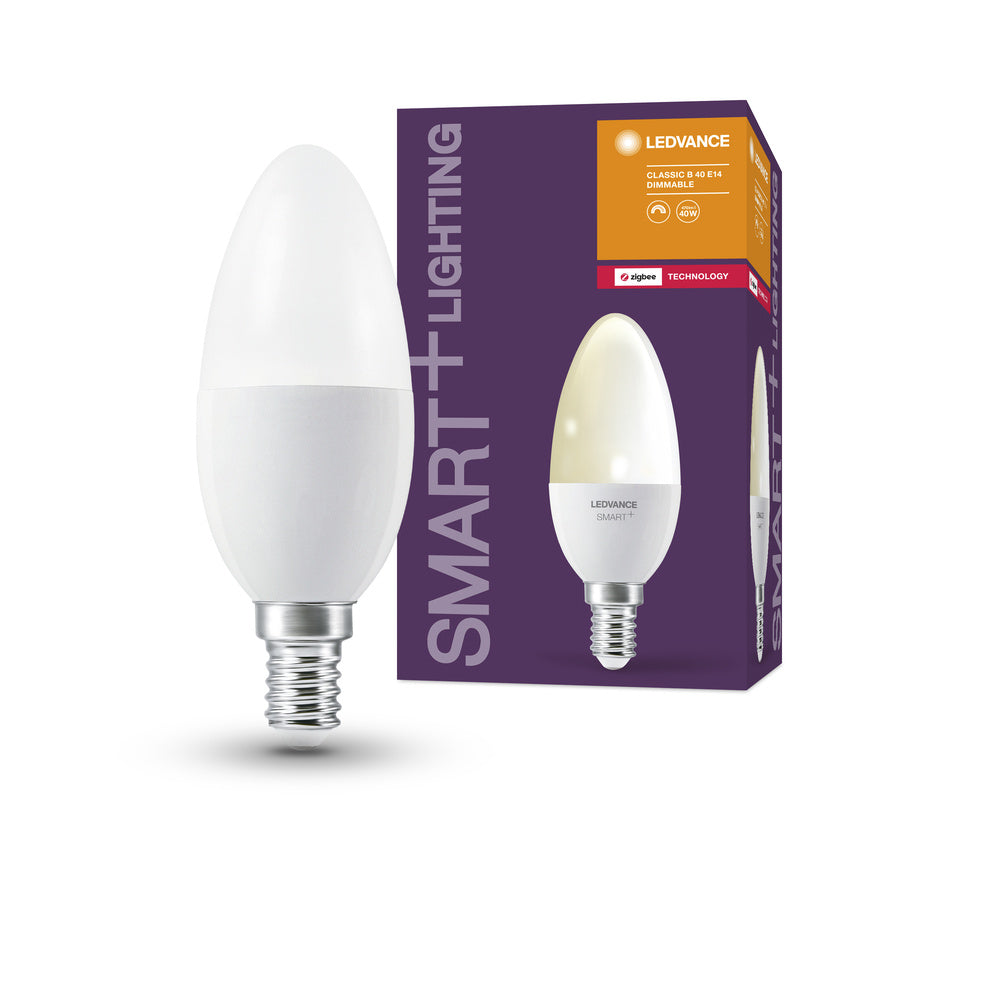 LEDVANCE SMART+ ZigBee Classic LED Lampe DIM 4.9W 220V FR E14, 470 lm, 2700 K, Warmweiß