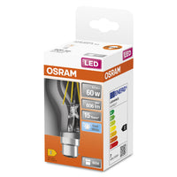 OSRAM LED Lampe LED Retrofit CLASSIC A 6.5W 840 Clear B22d, 806 lm, 4000 K, Kaltweiß-LEDVANCE Shop