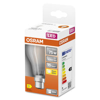 OSRAM LED Lampe LED Retrofit CLASSIC A 7.5W 827 Frosted B22d, 1055 lm, 2700 K, Warmweiß-LEDVANCE Shop