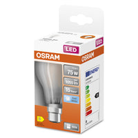 OSRAM LED Lampe LED Retrofit CLASSIC A 7.5W 840 Frosted B22d, 1055 lm, 4000 K, Kaltweiß-LEDVANCE Shop