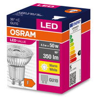 LED Value PAR16 50 36° 4.3W 827 GU10