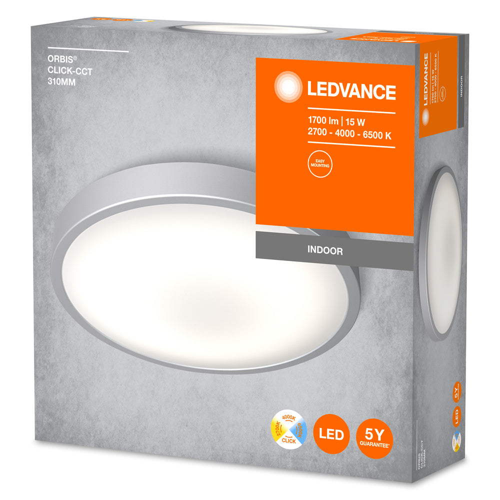 LEDVANCE ORBIS® Deckenleuchte CCT / DIM Click-CCT 310mm 14W, 1000 lm, 2700 K / 4000 K / 6500 K, Warmweiß|Kaltweiß|Kaltes Tageslicht-LEDVANCE Shop