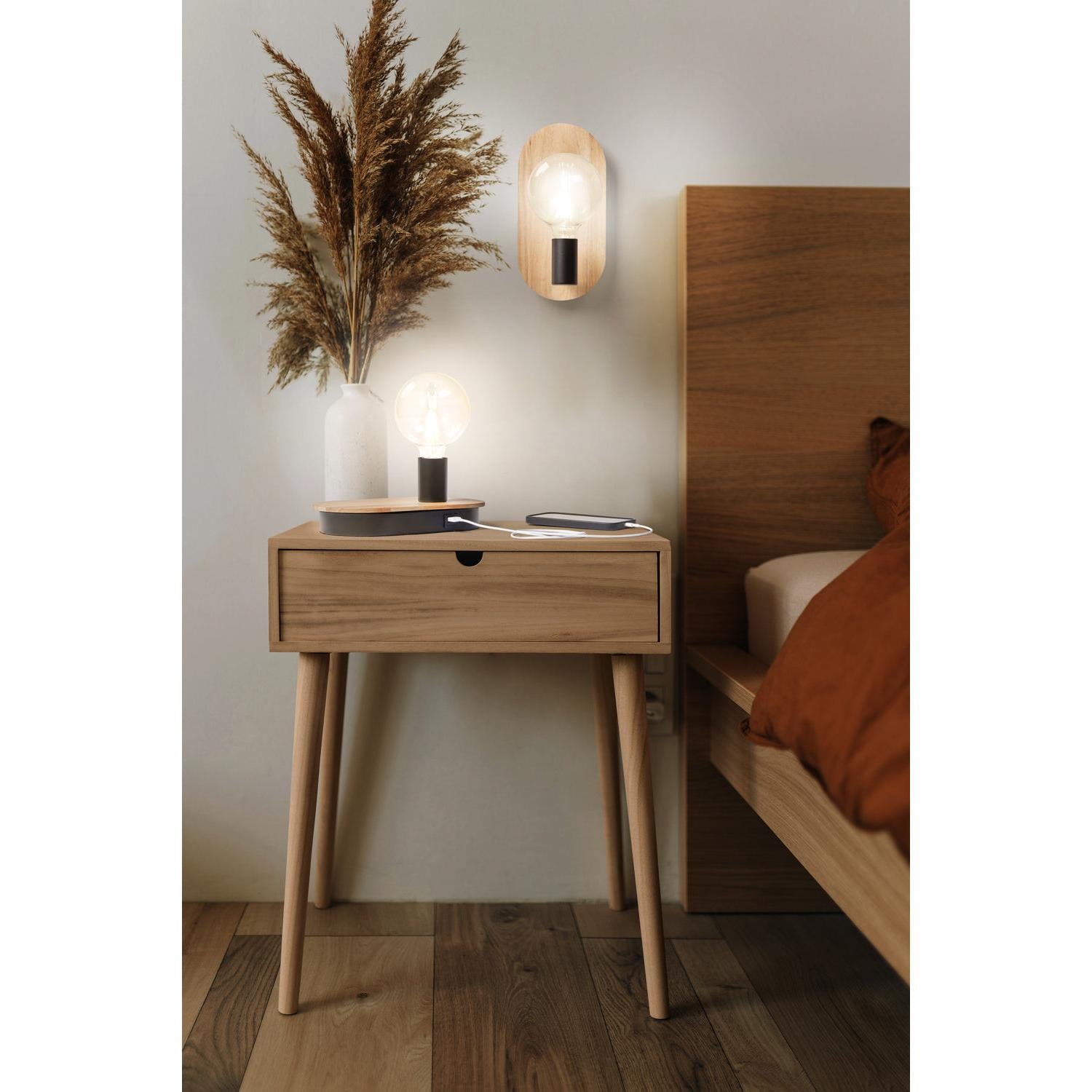 LEDVANCE DECOR Wood Wall Wandleuchte, schwarz/holz, E27-Wandleuchten-LEDVANCE Shop