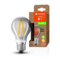 LEDVANCE LED CLASSIC A ENERGY EFFICIENCY A S , LED-Lampe, Bleifreies Glas, Klar, 5 W, (ex 75 W), 1055 lm, Warmweiß, 3000 K, 50000 h, CRI ≥80