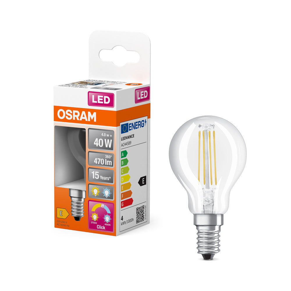 OSRAM LED RELAX and ACTIVE CLASSIC P, LED-Lampe, 4W, 2700-4000K, Click CCT, E14-LEDVANCE Shop