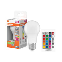 OSRAM LED Retrofit RGBW lamps with remote control in A-Form, LED-Lampe, Matt, 9,7 W, (ex 60 W), 806 lm, Warmweiß, 2700 K, Dimmbar, 25000 h, CRI 80, Fernbedienung