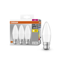 OSRAM LED Lampe LED BASE CLASSIC B LED Lampe 4.9W 827 Frosted B22d, 470 lm, 2700 K, Warmweiß, 3er Pack-LEDVANCE Shop