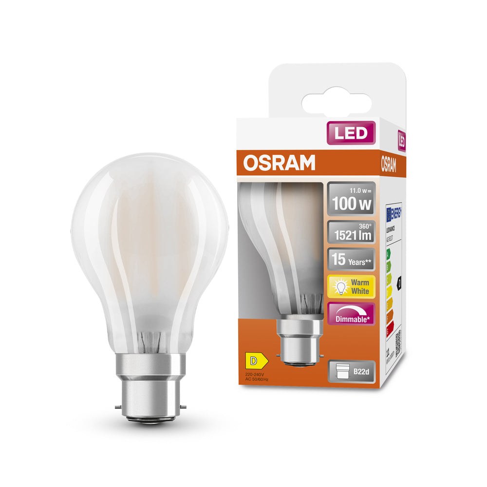 OSRAM LED Lampe LED Retrofit CLASSIC A DIM 11W 827 Frosted B22d, 1521 lm, 2700 K, Warmweiß-LEDVANCE Shop