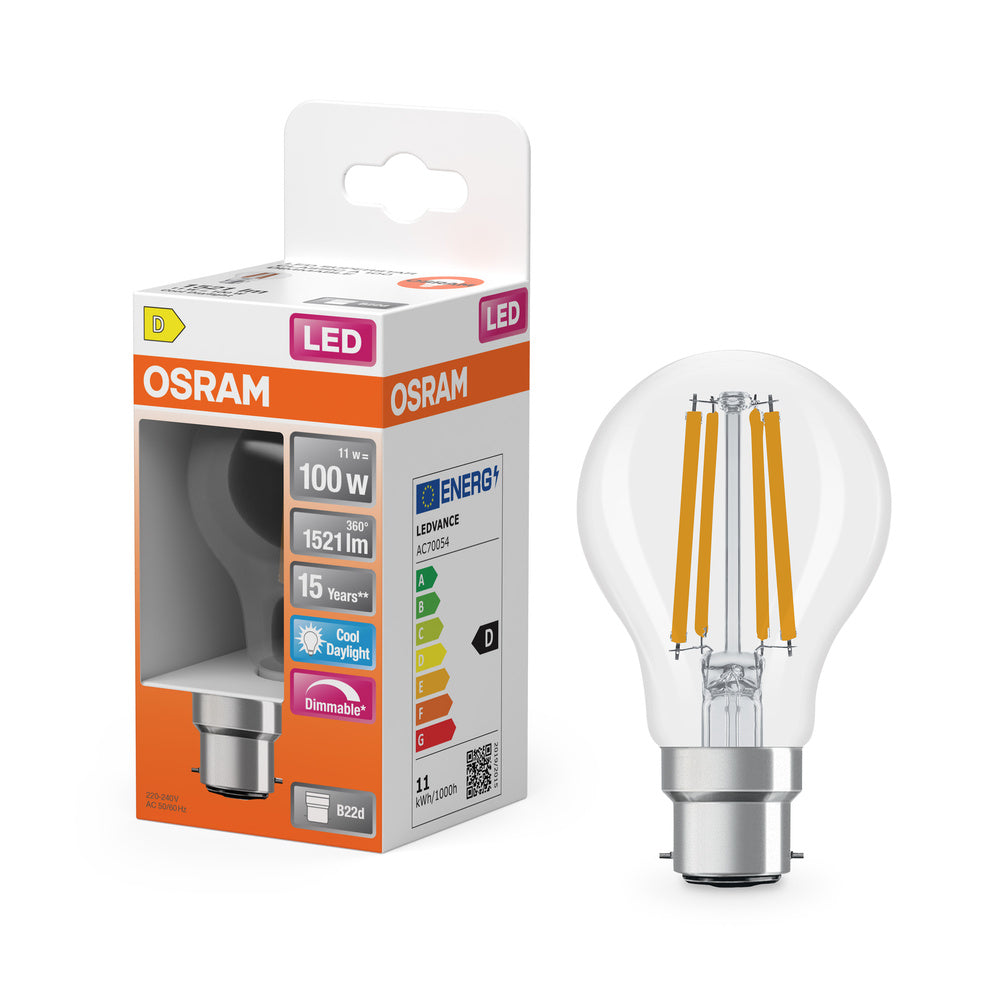 OSRAM LED Retrofit Classic A dimmbar 11W 865 klar B22d