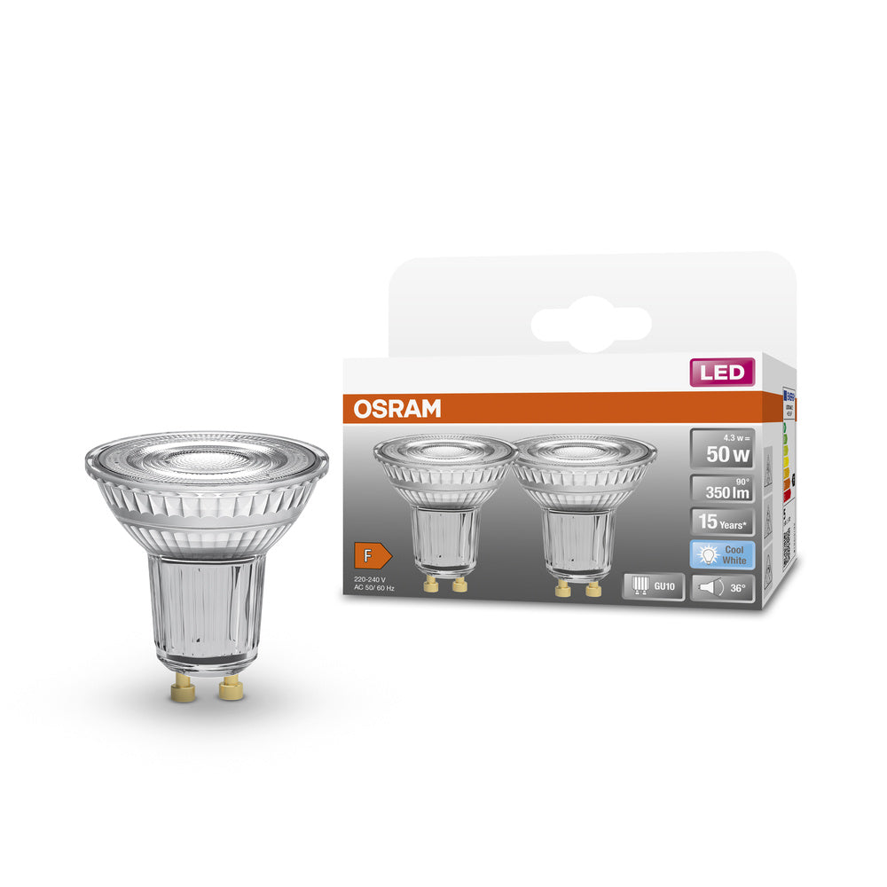 OSRAM LED Reflektor Lampe LED STAR PAR16 4.3W 840 GU10 350 lm, 4000 K, Kaltweiß, 2er Pack-LEDVANCE Shop