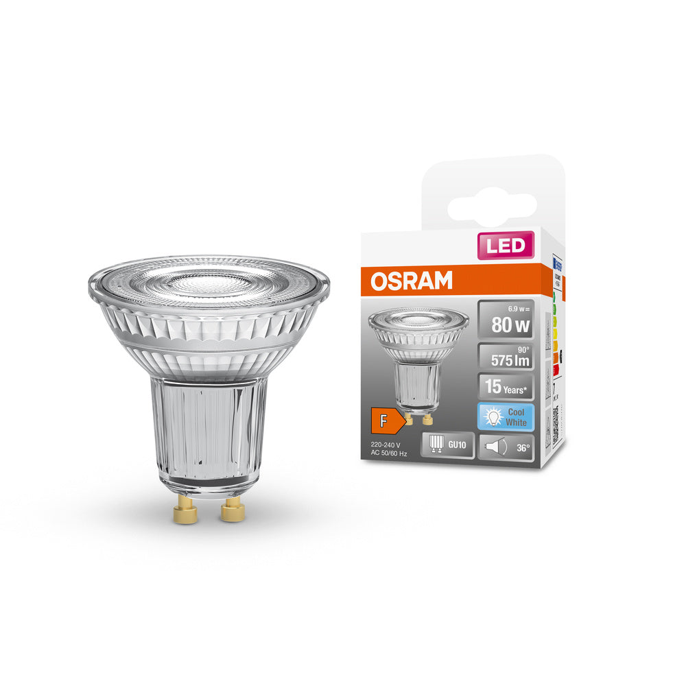 Ampoule LED Réflecteur OSRAM PAR16 6.9W GU10 - 575 Lumens, 4000K (blanc Neutre) - Éclairage Intérieur