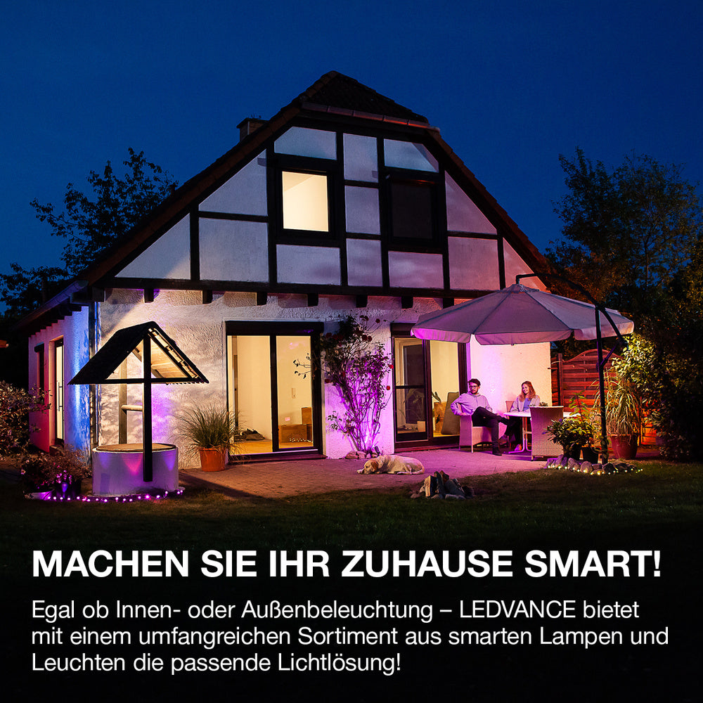 LEDVANCE SMART+ Schaltbare Steckdose für Aussen mit WiFi-Technologie, mit Strom Vermessung, Kompatibel mit Google und Alexa Voice Control, Steuerung per Fernbedienung möglich, 1er-Pack