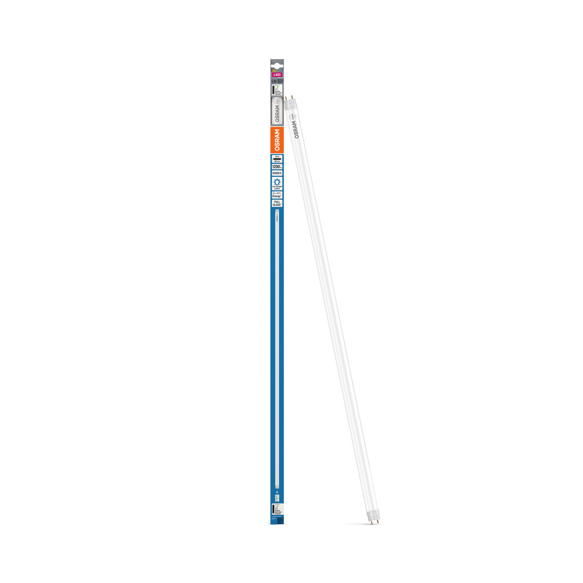OSRAM LED TUBE T8 EM in Röhre, zweiseitig gesockelt-Form, LED-Röhre, Bleifreies Glas, Matt, 1 W, (ex 30 W), 1200 lm, Kaltweiß, 6500 K, 30000 h, CRI 80