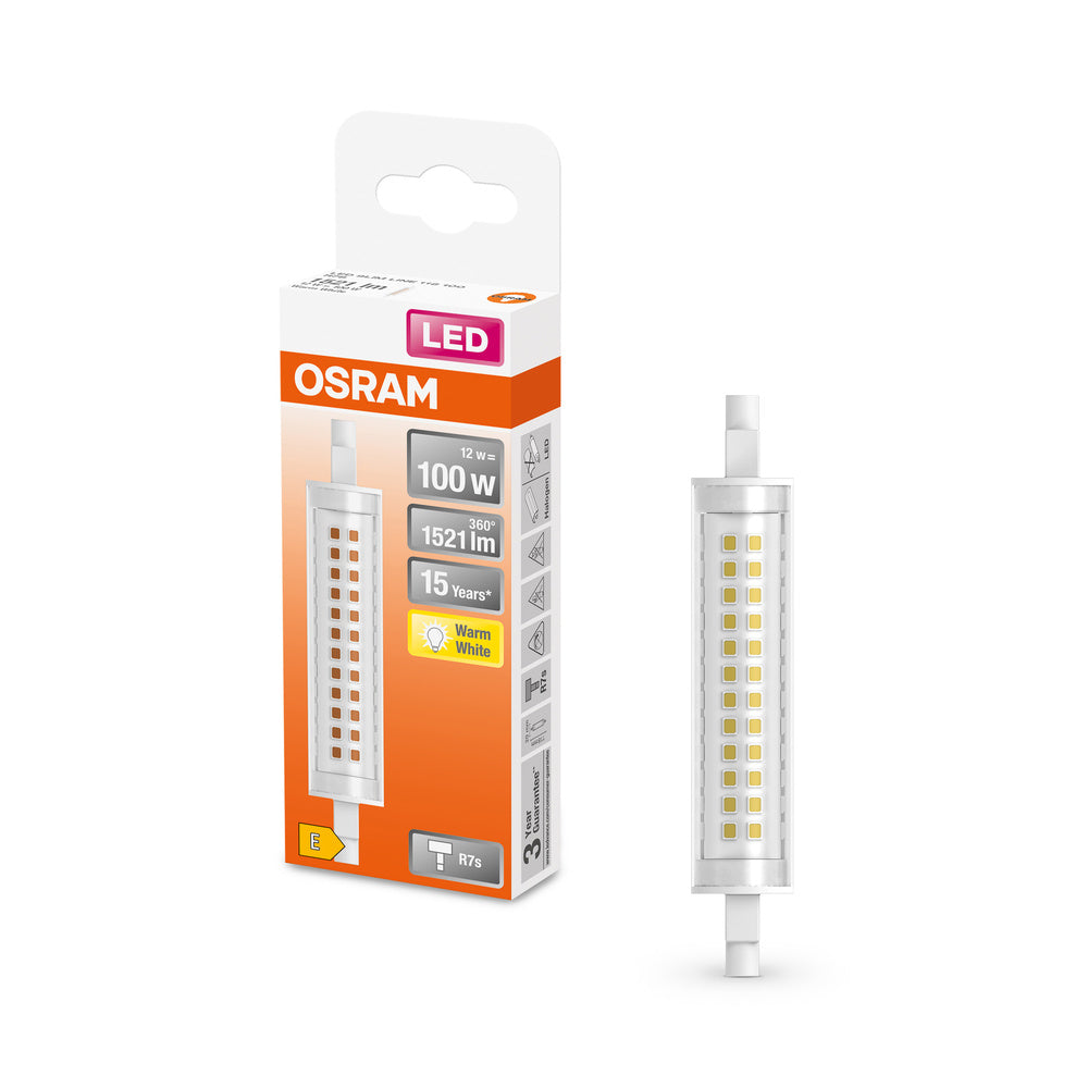 OSRAM LED Lampe LED SLIM LINE R7S 12W 827 Clear R7s, 1521 lm, 2700 K, Warmweiß-LEDVANCE Shop