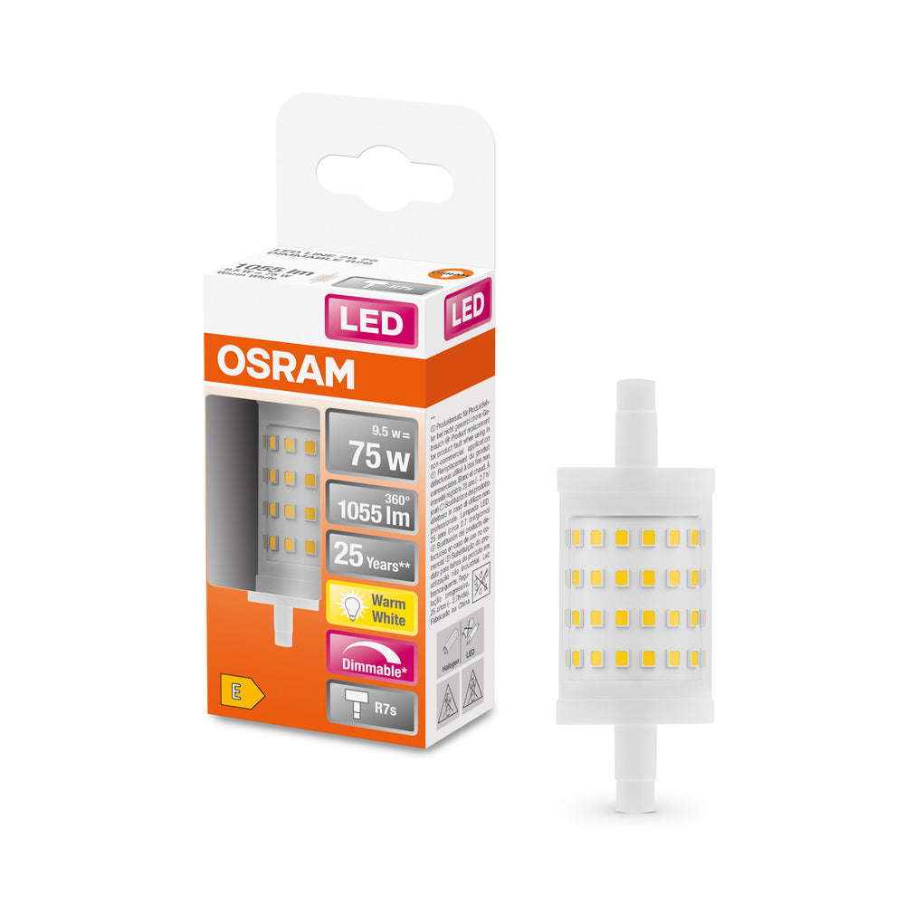 OSRAM LED LINE LED Lampe R7S DIM 9.5W 827 Clear R7s, 1055 lm, 2700 K, Warmweiß-LEDVANCE Shop