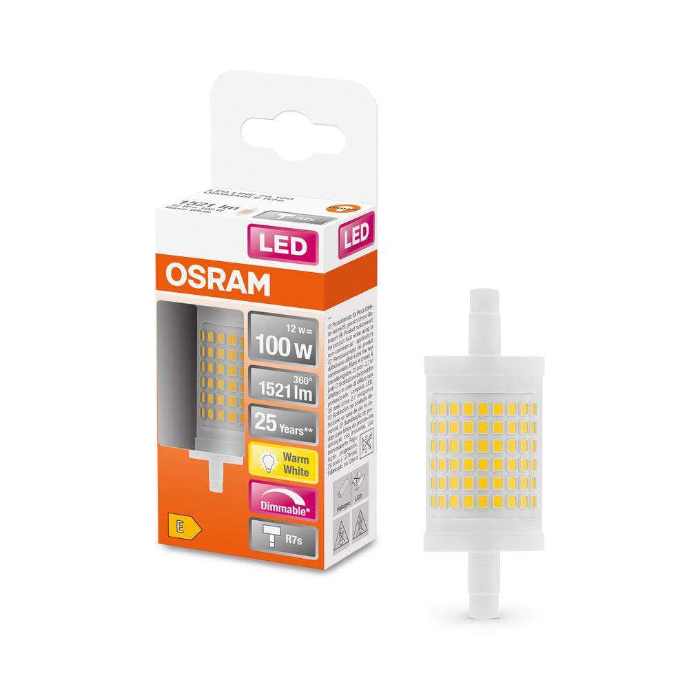 OSRAM LED LINE LED Lampe R7S DIM 12W 827 Clear R7s, 1521 lm, 2700 K, Warmweiß-LEDVANCE Shop