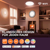 OSRAM Wifi SMART+ ORBIS BACKLIGHT LED Deckenleuchte RGBW mehrfarbig 35cm Tunable Weiß 28W / 3000-6500K weiß