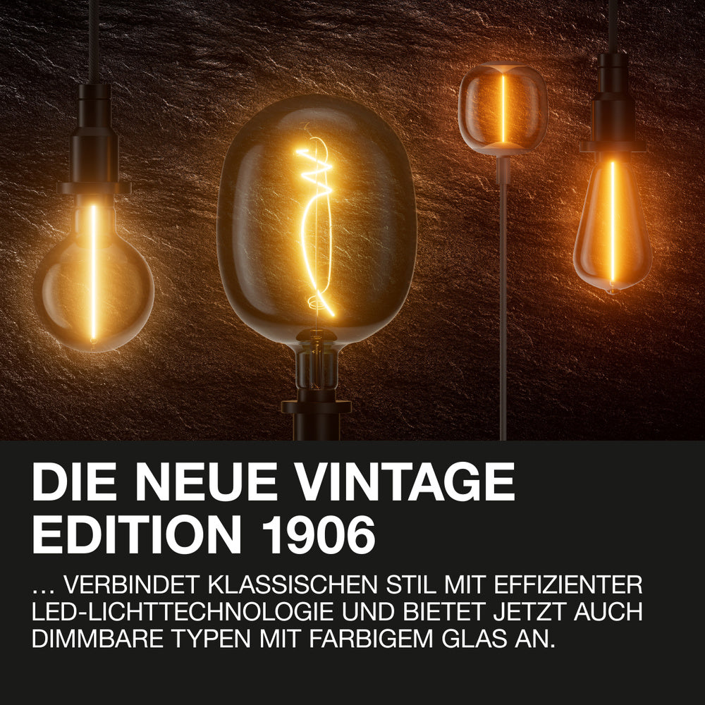 OSRAM LED-Lampe dimmbar GLOBE95 6.5W Filament E27 Vintage 1906 Gold, 2er Pack, E27