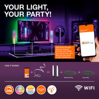 OSRAM Wifi SMART+ NEON FLEX MAGIC RGB LED-Lichtstreifen, 3m, 15W, mit Fernbedienung