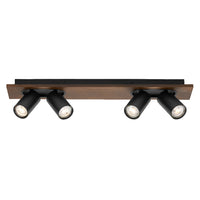 OSRAM DECOR SPOT MERCURY Deckenleuchte, 4 x 3,4W, Holzoptik schwarz