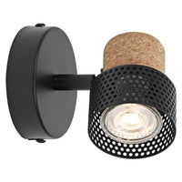 LEDVANCE DECOR SPOT CORK, 1 x 3,4W, 230lm, schwarz, Spotleuchte, verstellbare Köpfe, vielseitig anwendbar, Innenraumspot, austauschbare LED-Lampen, warmweiße Lichtfarbe, GU10