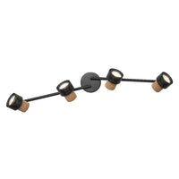 LEDVANCE DECOR SPOT CORK, 4 x 3,4W, 920lm, schwarz, Spotleuchte, verstellbare Köpfe, vielseitig anwendbar, Innenraumspot, austauschbare LED-Lampen, dimmbar, warmweiße Lichtfarbe, GU10