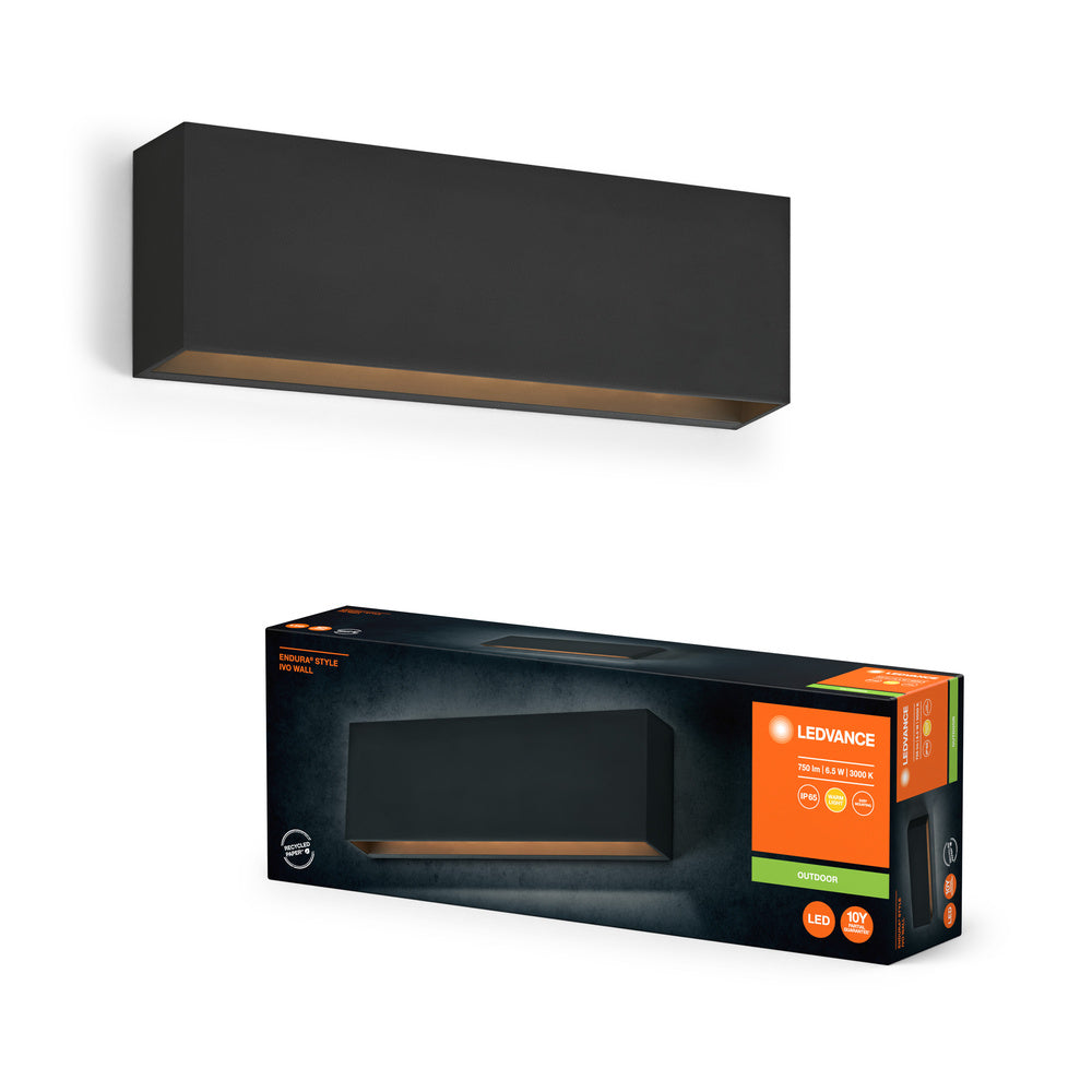 LEDVANCE ENDURA® Style IP65 Wall Ivo Dark Gray, Wandleuchte, 400 lm, 3000 K, Warmweiß-LEDVANCE Shop