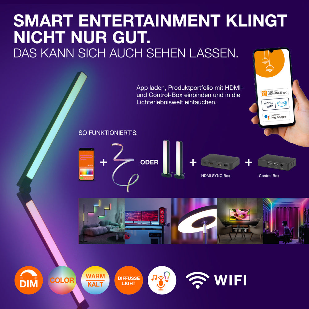 LEDVANCE SMART + WIFI Magic Deckenleuchte, weiß, 32W, 3400lm