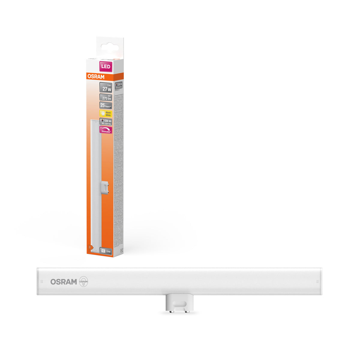 OSRAM LEDinestra Tubo LED dimmerabile per base S14s, lunghezza 50cm, bianco caldo (2700K), 470 OSRAM LEDinestra Tubo LED dimmerabile per base S14s, lunghezza 50cm, bianco caldo (2700K), 470