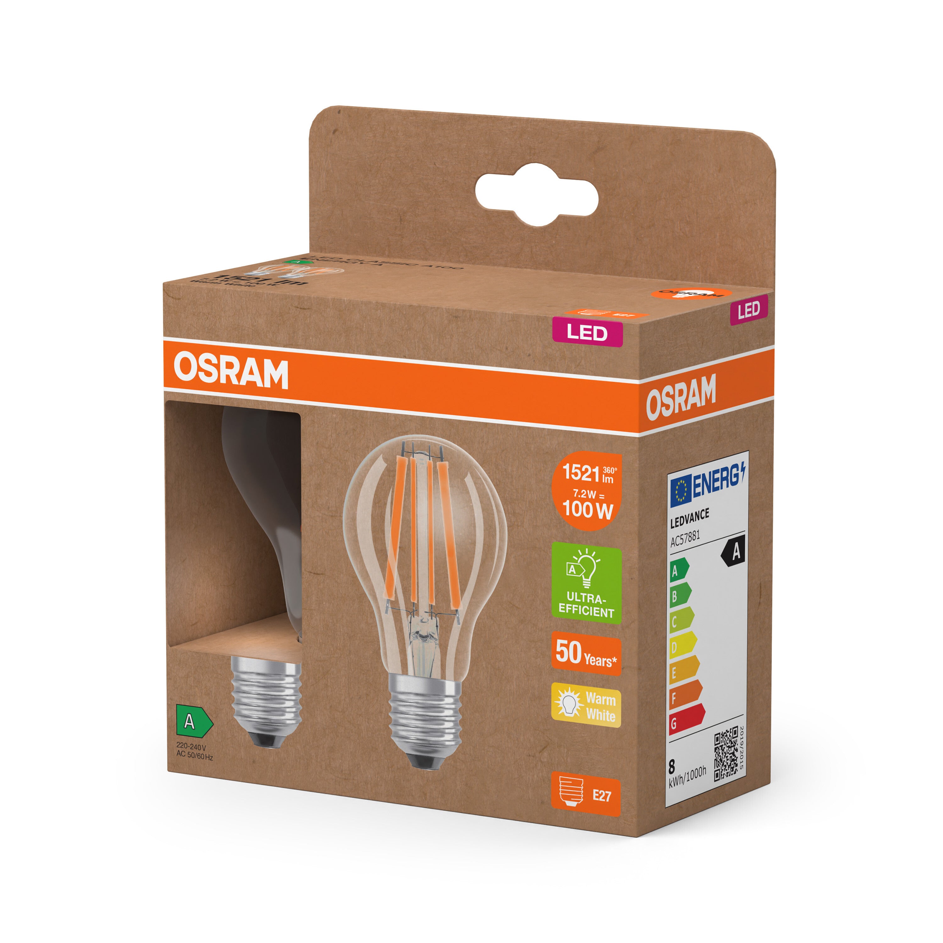 Osram Classic A LED-pære E27 5W 4.000K mat dæmp • Pris Osram Classic A LED-pære E27 5W 4.000K mat dæmp • Pris
