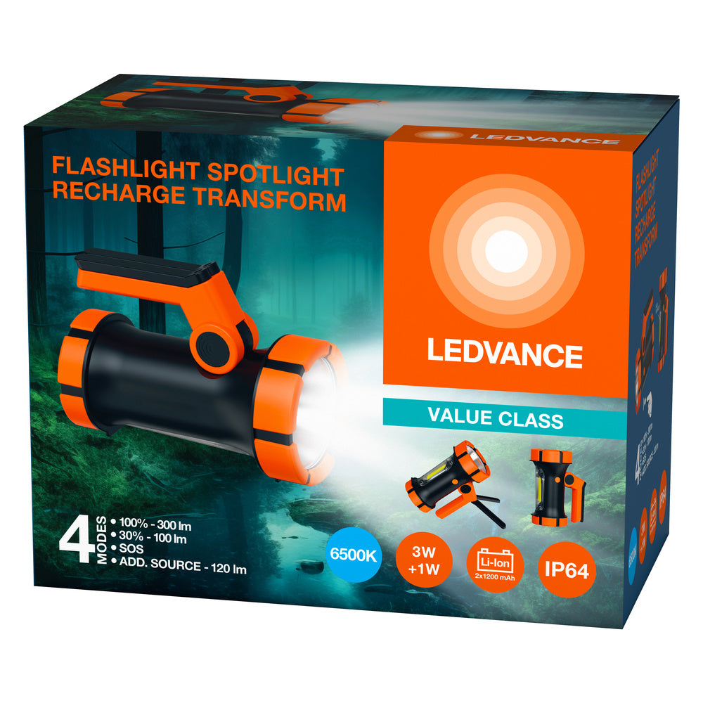 LEDVANCE FLASHLIGHT Spotlight Transform Taschenlampe, 300 lm, 6500 K, Kaltweiß-LEDVANCE Shop