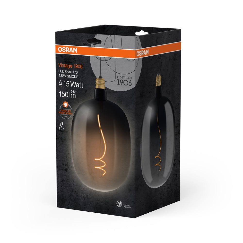 OSRAM Vintage 1906® LED BIG DECORATIVE Oval LED-Lampe Smoke, 4.5W, 150