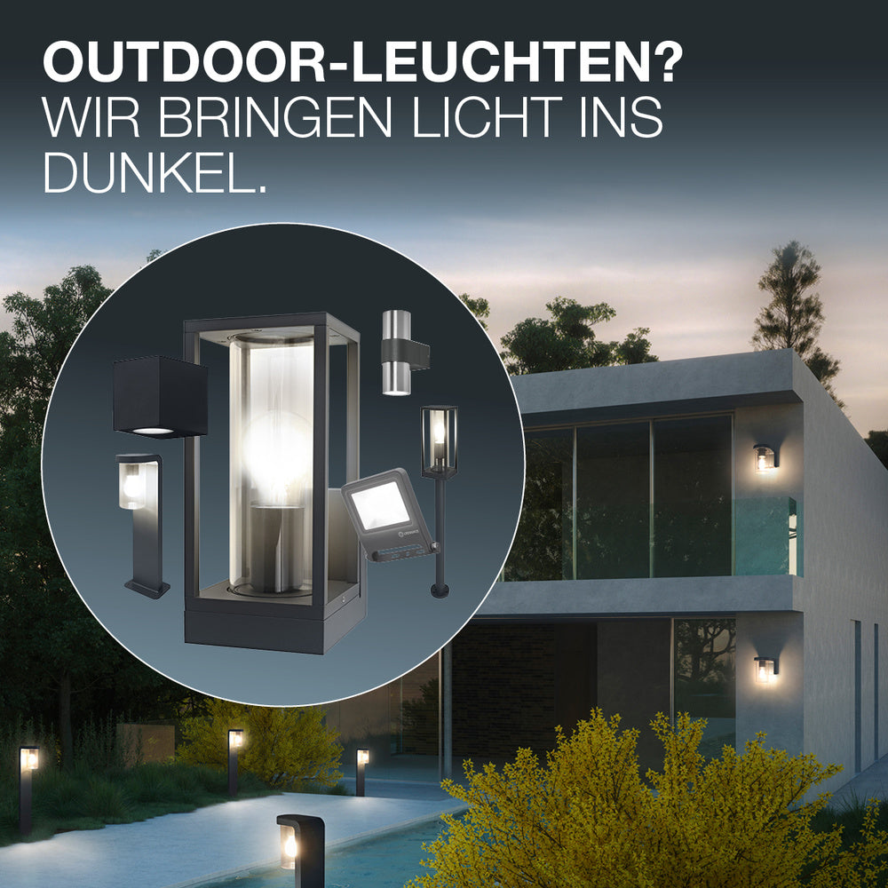 LEDVANCE LED Wandleuchte für 2x GU10 Leuchtmittel, Design Leuchte für Aussen, für 2-seitige indirekte Beleuchtung, aus hochwertigem Aluminium in dunkelgrau, ENDURA BEAM Wall UpDown GU10