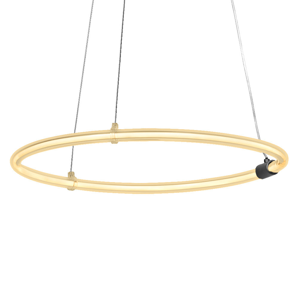 LEDVANCE Decor Aura Pendelleuchte aus geschwungenem Polycarbonat mit LED und Filament-Design, 18W, 2000 lm, 3000 K, 830 warmweiß, Click dimmbar, dunkelgrau, Kunststoff (PC), 498 mm, IP20