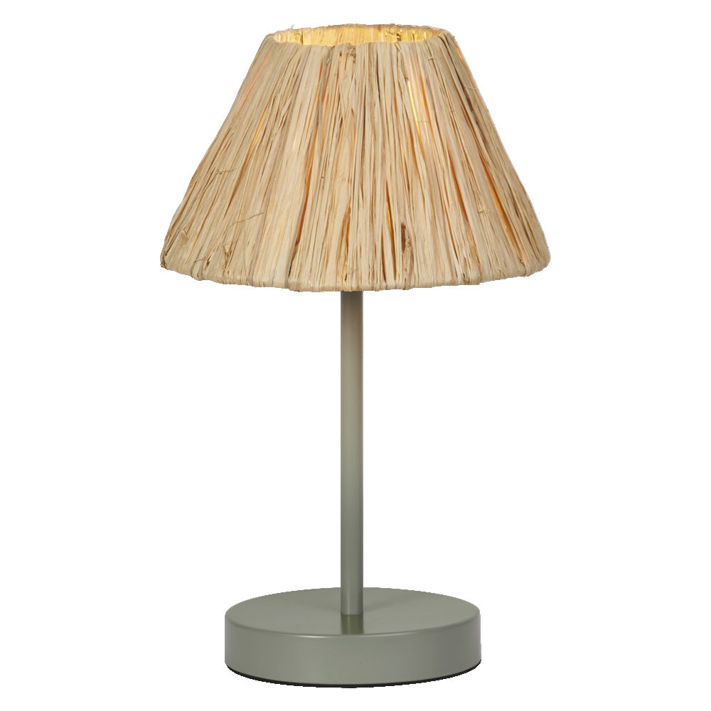 OSRAM DECOR Tischleuchte Decor Raffia grün-braun, E27, 200 mm