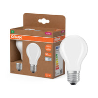 OSRAM LED LAMPS ENERGY CLASS A ENERGY EFFICIENCY FILAMENT CLASSIC A in A-Form, LED-Lampe, Bleifreies Glas, Matt, 7,2 W, 1521 lm, Kaltweiß, Energieeffizienzklasse: A, 2er