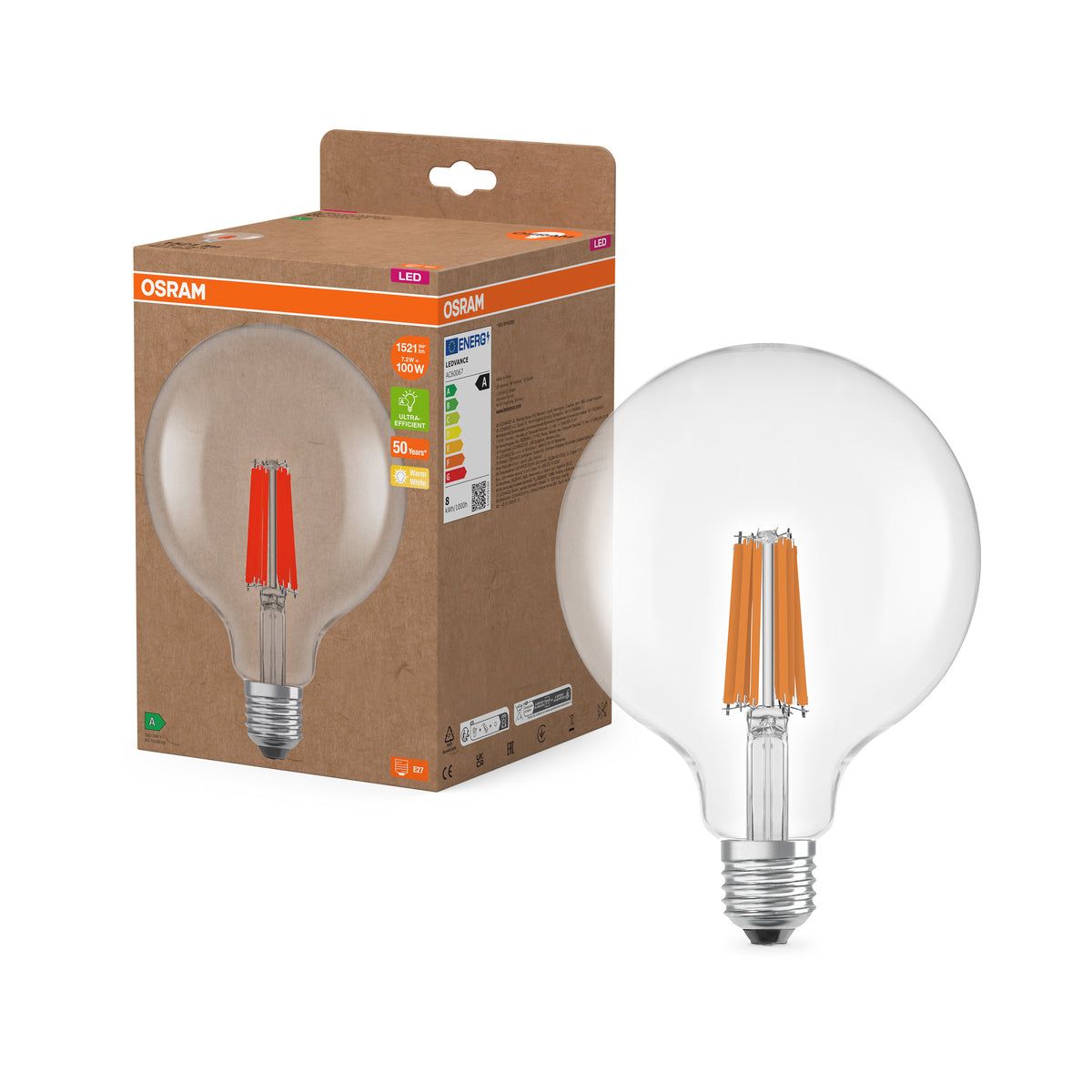 OSRAM LED-Kerzen-Lampe mit Filament EEK A, 1.2W, 4000K