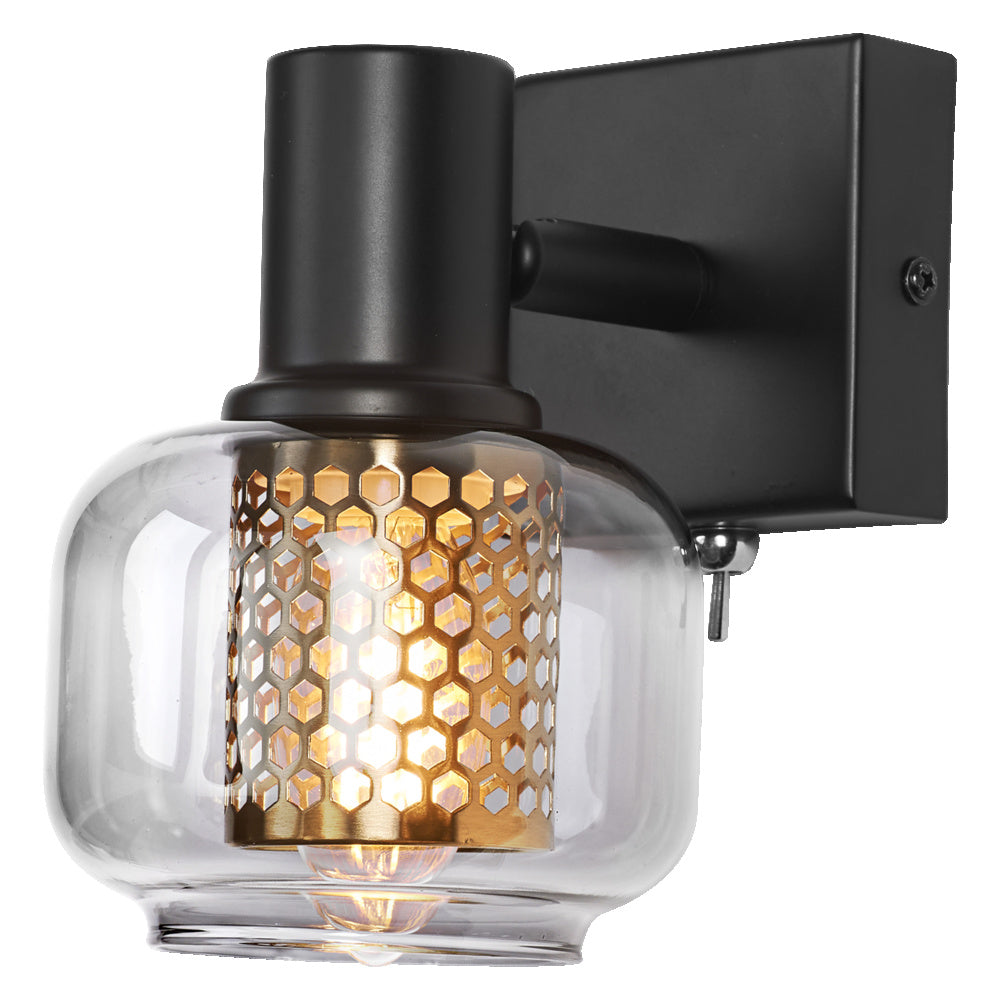 LEDVANCE DECOR Spot Firefly Wandleuchte, 1x2. 8W, E14, 250lm, 2700K, warmweiß, dimmbar, IP20, Metall/Glas, schwarz, LED enthalten und austauschbar